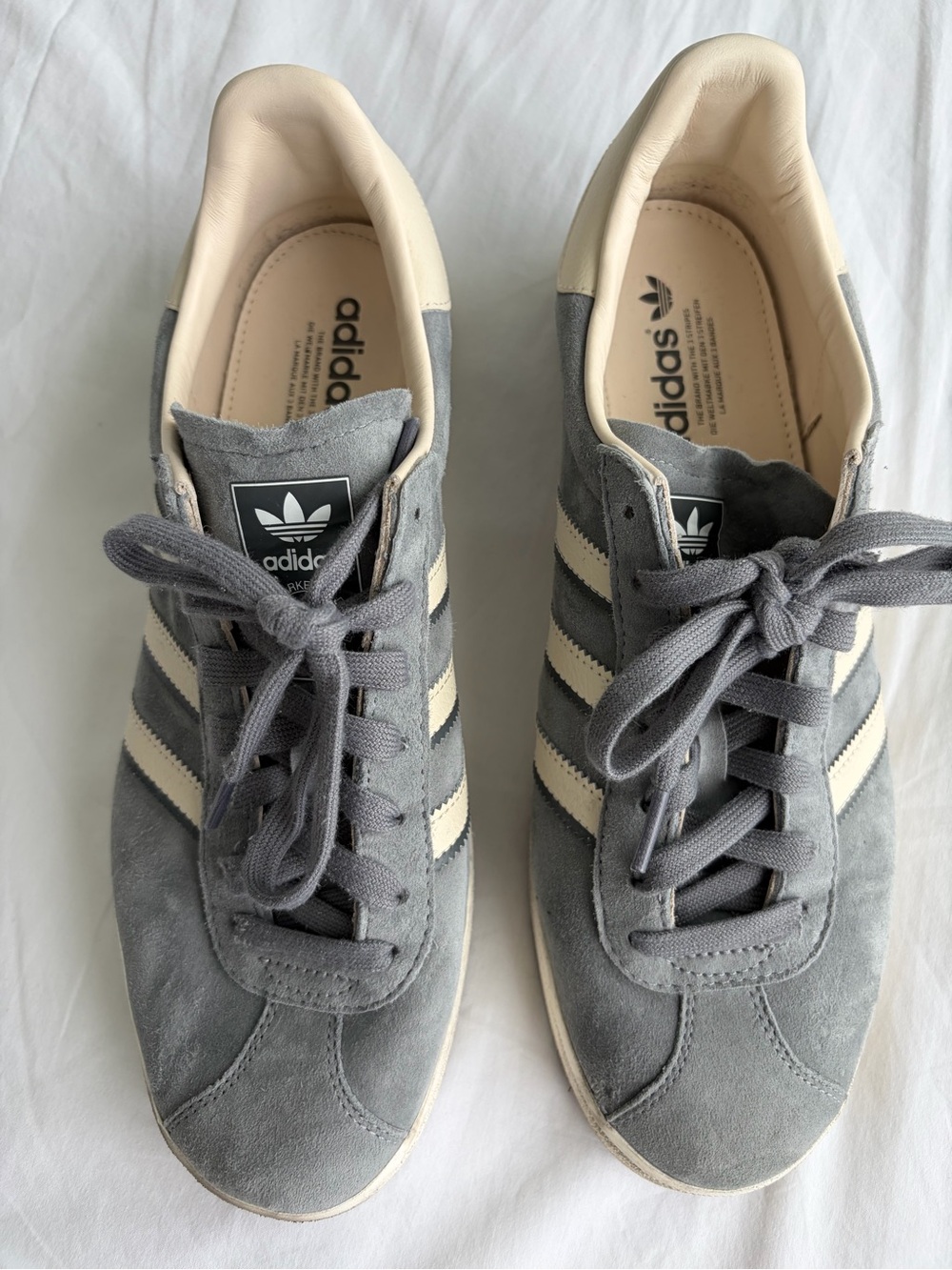 adidas Men’s Gray and Cream Suede Sneakers